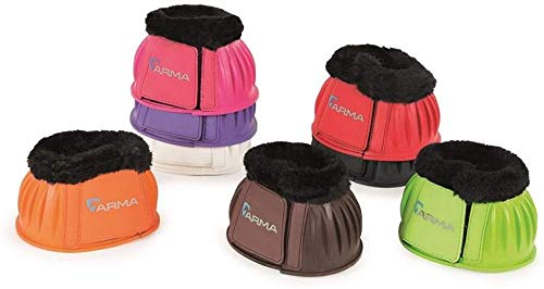 Shires Equine Arma Fleece Overreach Black Full Bell Boots for Horses in Cold Weather Protection